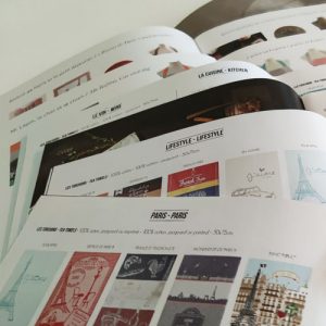 catalogues Coucke ouverts vue de dessus réalisés par Aurélie Soucek Graphiste